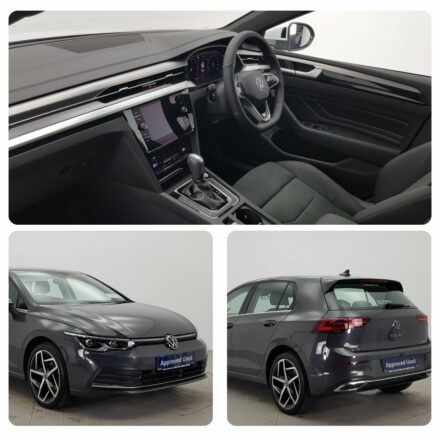 grey Volkswagen golf with pyxel car photography