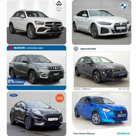 6 car photographs branded for each car dealer